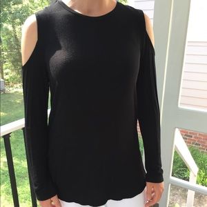 Black Cold-Shoulder Top